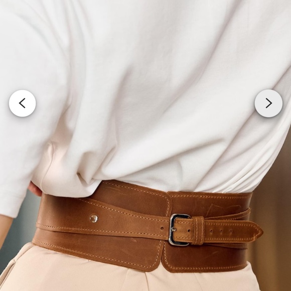 *NEW* Genuine Leather Wide Corset Belt with O Ring 28.5” to 32” Size Small - Picture 6 of 13